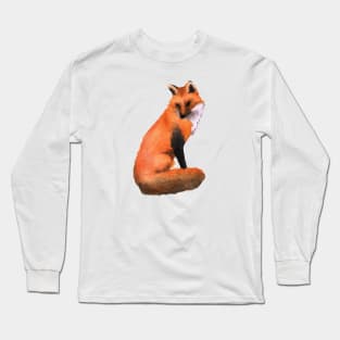 Watercolor Fox Long Sleeve T-Shirt